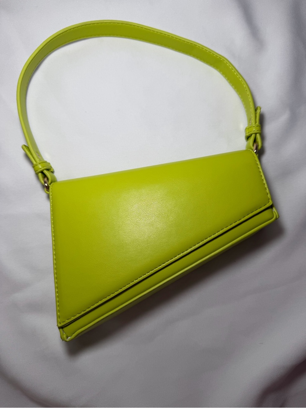 Madison West Lime Green Asymmetrical Shoulder Bag